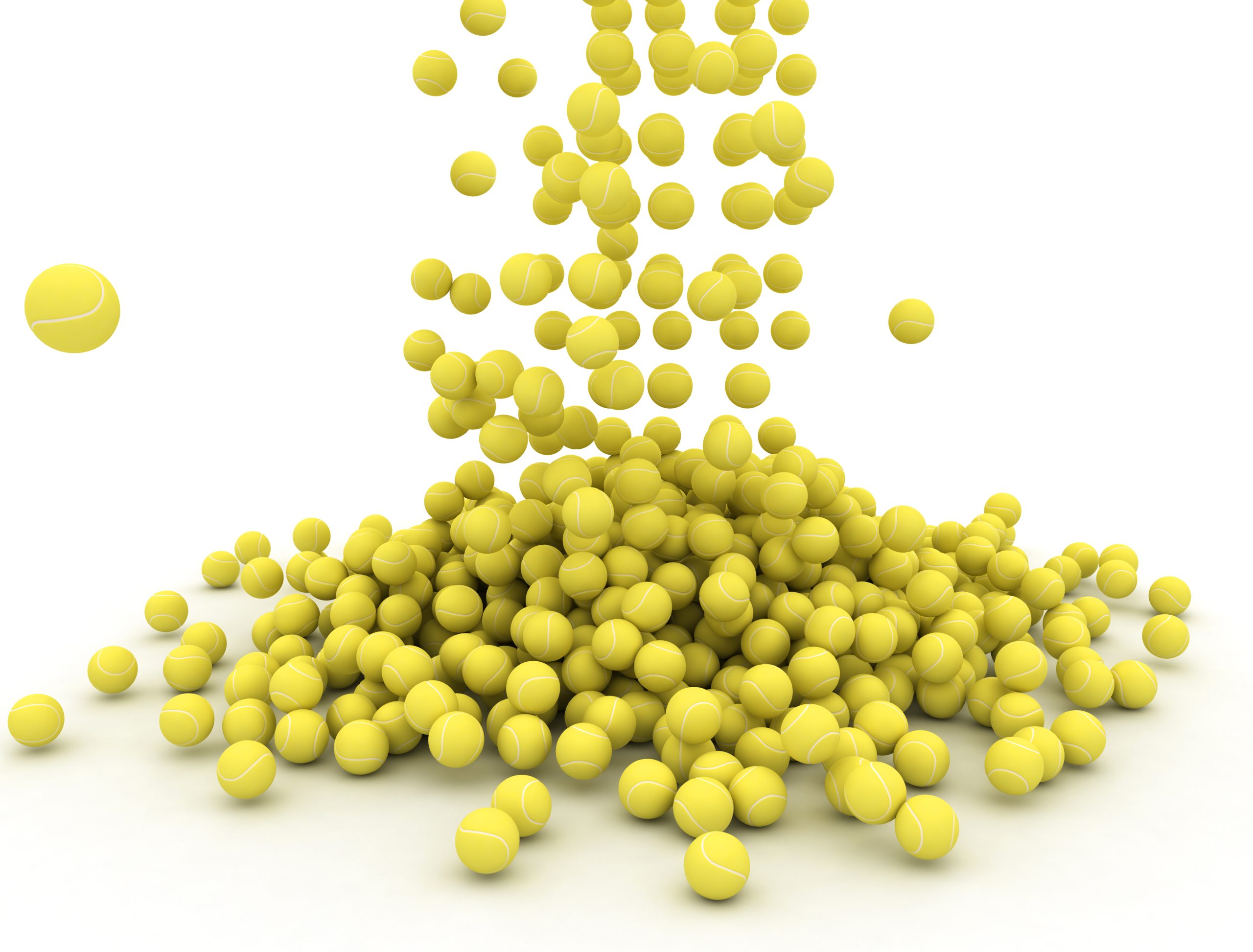 Falling yellow tennis balls